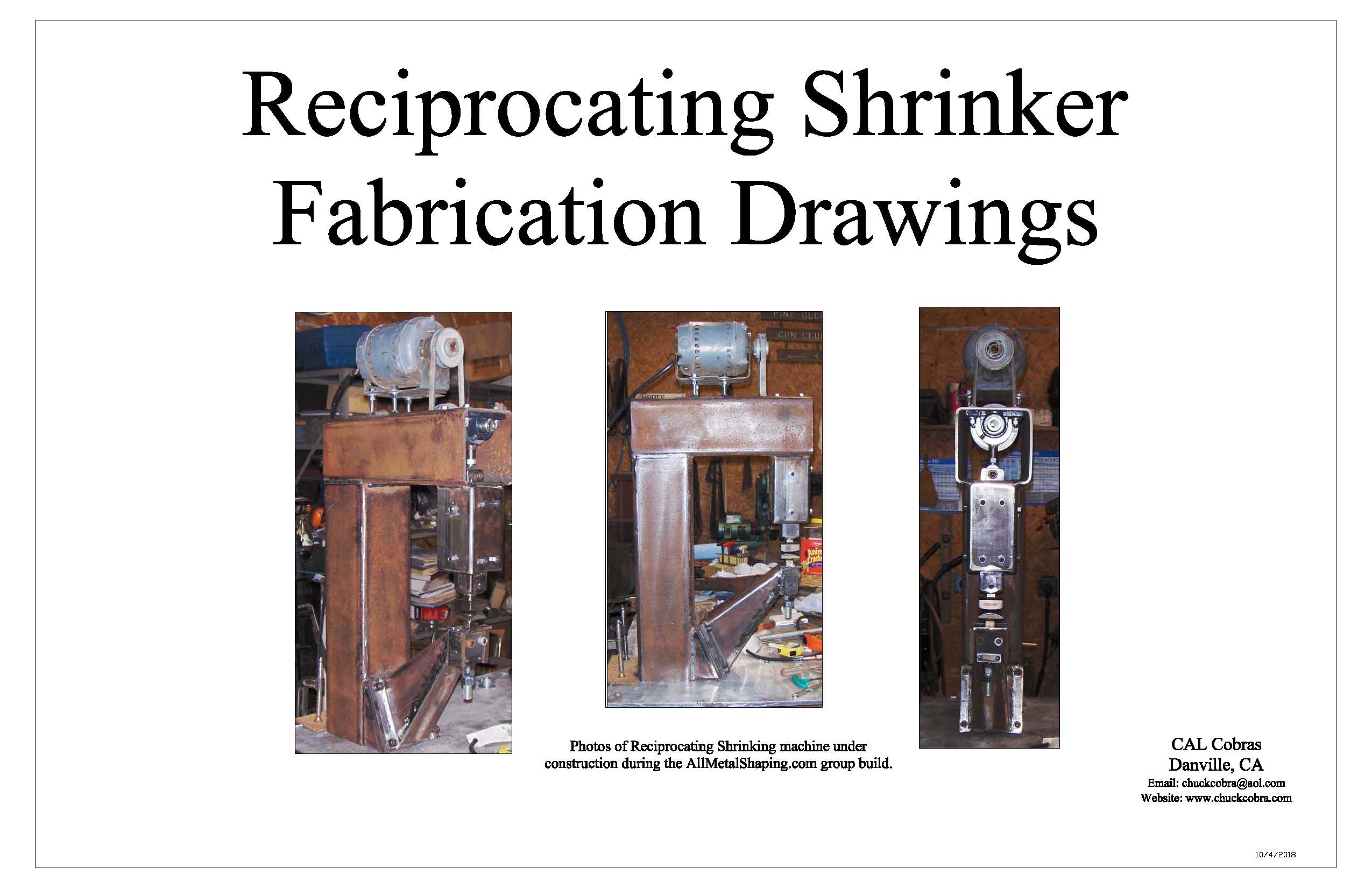 Recipricating Shrinking machine drawings